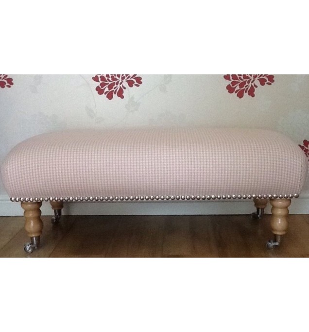 A Quality Long Footstool In Laura Ashley Miller Cyclamen Fabric